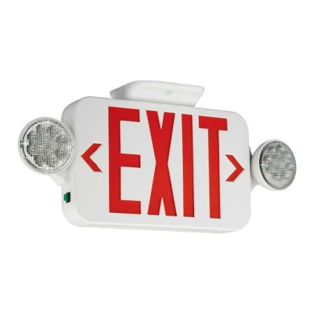 Hubbell Lighting Hubbell LED Emergency/Exit Combo with Remote Capacity & Self-Diagnostics, White/Red, 120/277V CCRRCSD